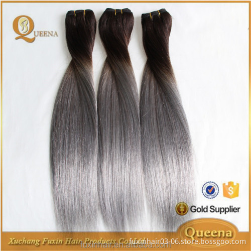 Human Hair Weaving Wig Non-remy Hair Silky Straight Wave Machine Grey Silver Brazilian Hair Extension Tangle Free ,no Shedding